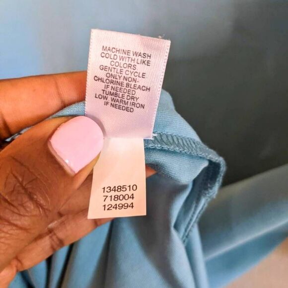 J.Jill Perfect Pima Dress Womens Size Small Blue Cotton Tunic Roll Sleeve Casual - Picture 9 of 10